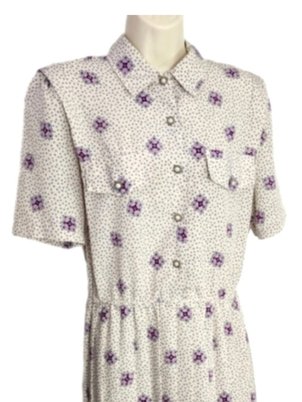 Breli Originals Dress Union Made Vintage Floral Secretary Off White Size 12 - Picture 4 of 13